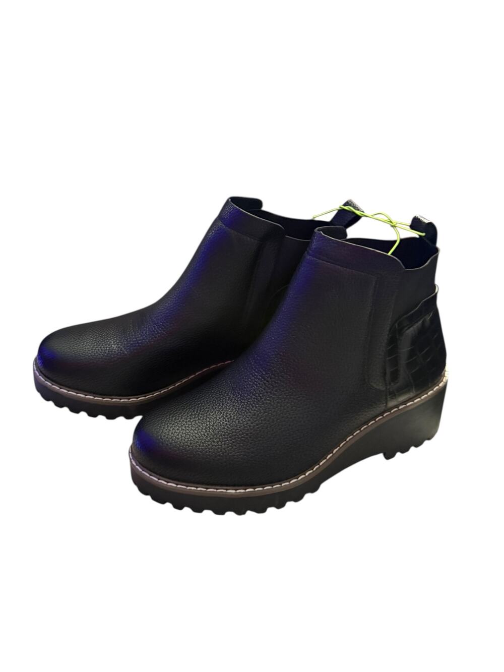 Rampage Sacha Black Ankle Wedge Boots Size 10